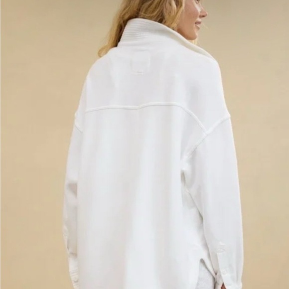 Aerie Popover Polo Sweatshirt - White, Large - Picture 3 of 9